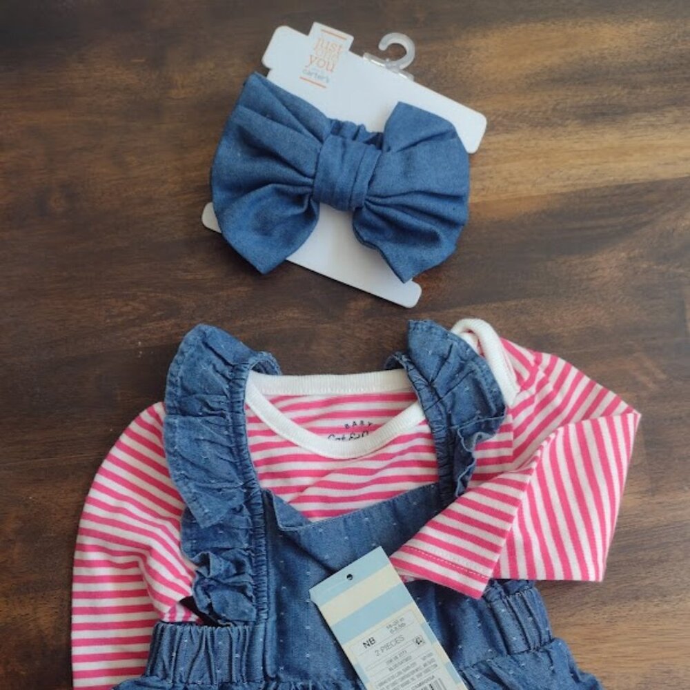 Cat and Jack. Target. Dress/Onesie/Bow Set. Newborn. New with Tags.